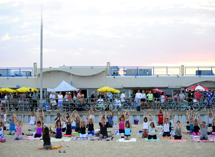 beach yoga